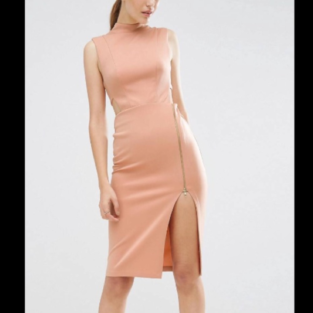 ASOS Brand High Neck Midi Dress